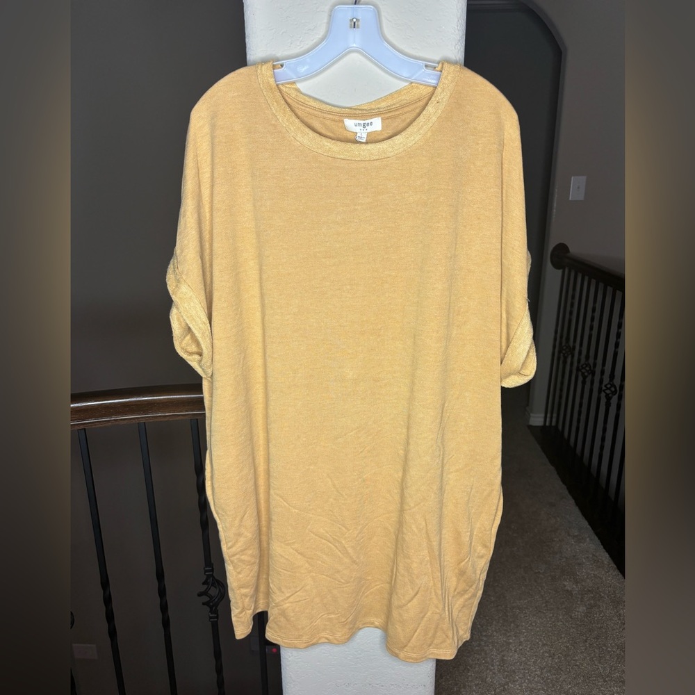 Umgee Short Sleeve T Shirt Dress Size L Style #G1430 NEW Casual Spring Summer